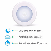 Load image into Gallery viewer, 3pcs 6 led Night Light Magnetic Wireless Detector Light Wall Lamp Infrared PIR Motion Sensor Light Auto On/Off for Cabinet Stair