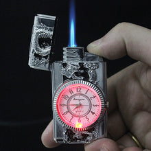 Load image into Gallery viewer, Luxurious Gold Watch Jet Lighter Torch Turbo Gas Lighter Windproof Cigar Cigarette Metal Lighter Led Inflated Gasoline Butane