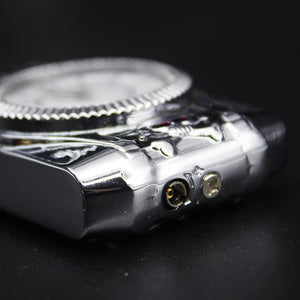 Luxurious Gold Watch Jet Lighter Torch Turbo Gas Lighter Windproof Cigar Cigarette Metal Lighter Led Inflated Gasoline Butane