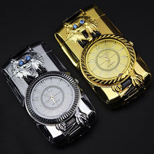 Load image into Gallery viewer, Luxurious Gold Watch Jet Lighter Torch Turbo Gas Lighter Windproof Cigar Cigarette Metal Lighter Led Inflated Gasoline Butane