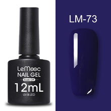 Load image into Gallery viewer, LEMOOC 12ml Colorful Gel Nail Polish Shiny Glitter Sequins Soak Off Nails Painted UV LED Gel Nail Art Design Gel Varnish