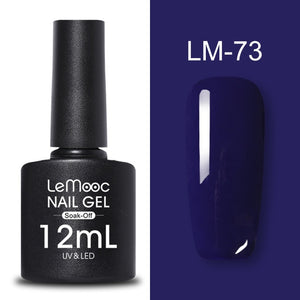 LEMOOC 12ml Colorful Gel Nail Polish Shiny Glitter Sequins Soak Off Nails Painted UV LED Gel Nail Art Design Gel Varnish