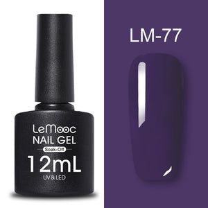 LEMOOC 12ml Colorful Gel Nail Polish Shiny Glitter Sequins Soak Off Nails Painted UV LED Gel Nail Art Design Gel Varnish