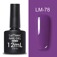 Load image into Gallery viewer, LEMOOC 12ml Colorful Gel Nail Polish Shiny Glitter Sequins Soak Off Nails Painted UV LED Gel Nail Art Design Gel Varnish