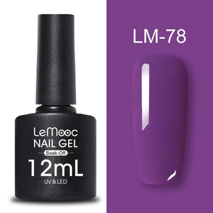 LEMOOC 12ml Colorful Gel Nail Polish Shiny Glitter Sequins Soak Off Nails Painted UV LED Gel Nail Art Design Gel Varnish