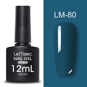 LEMOOC 12ml Colorful Gel Nail Polish Shiny Glitter Sequins Soak Off Nails Painted UV LED Gel Nail Art Design Gel Varnish