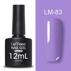 LEMOOC 12ml Colorful Gel Nail Polish Shiny Glitter Sequins Soak Off Nails Painted UV LED Gel Nail Art Design Gel Varnish