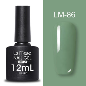 LEMOOC 12ml Colorful Gel Nail Polish Shiny Glitter Sequins Soak Off Nails Painted UV LED Gel Nail Art Design Gel Varnish