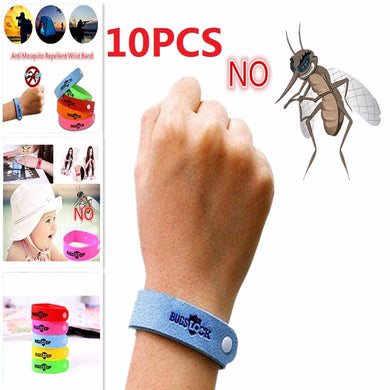 10PCS Anti Mosquito Wristband Mosquito killer Eco Friendly Insect Bugs Repellent Bracelet Safe For Kids Home Outdoor Pest Reject