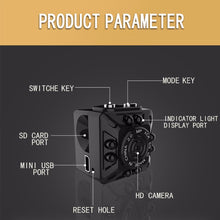 Load image into Gallery viewer, SQ10 Mini Camera Full HD 1080P Micro Camera IR Night Vision DV Camera Motion Sensor DVR Camcorder Mini Audio Recorder