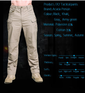 New Mens Tactical Pants Multiple Pocket Elasticity Military Urban Commuter Tacitcal Trousers Men Slim Fat Cargo Pant 6XL