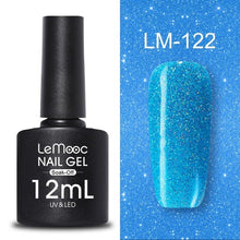 Load image into Gallery viewer, LEMOOC 12ml Colorful Gel Nail Polish Shiny Glitter Sequins Soak Off Nails Painted UV LED Gel Nail Art Design Gel Varnish