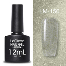 Load image into Gallery viewer, LEMOOC 12ml Colorful Gel Nail Polish Shiny Glitter Sequins Soak Off Nails Painted UV LED Gel Nail Art Design Gel Varnish