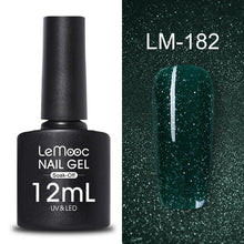 Load image into Gallery viewer, LEMOOC 12ml Colorful Gel Nail Polish Shiny Glitter Sequins Soak Off Nails Painted UV LED Gel Nail Art Design Gel Varnish
