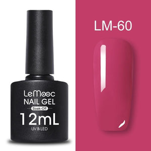 LEMOOC 12ml Colorful Gel Nail Polish Shiny Glitter Sequins Soak Off Nails Painted UV LED Gel Nail Art Design Gel Varnish