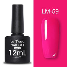Load image into Gallery viewer, LEMOOC 12ml Colorful Gel Nail Polish Shiny Glitter Sequins Soak Off Nails Painted UV LED Gel Nail Art Design Gel Varnish