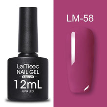 Load image into Gallery viewer, LEMOOC 12ml Colorful Gel Nail Polish Shiny Glitter Sequins Soak Off Nails Painted UV LED Gel Nail Art Design Gel Varnish