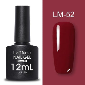 LEMOOC 12ml Colorful Gel Nail Polish Shiny Glitter Sequins Soak Off Nails Painted UV LED Gel Nail Art Design Gel Varnish