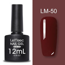 Load image into Gallery viewer, LEMOOC 12ml Colorful Gel Nail Polish Shiny Glitter Sequins Soak Off Nails Painted UV LED Gel Nail Art Design Gel Varnish