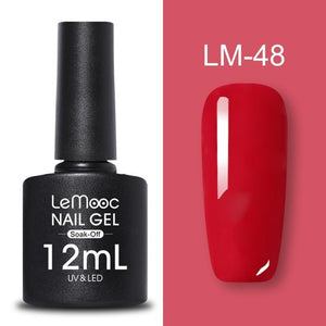LEMOOC 12ml Colorful Gel Nail Polish Shiny Glitter Sequins Soak Off Nails Painted UV LED Gel Nail Art Design Gel Varnish