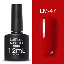Load image into Gallery viewer, LEMOOC 12ml Colorful Gel Nail Polish Shiny Glitter Sequins Soak Off Nails Painted UV LED Gel Nail Art Design Gel Varnish