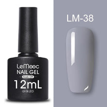 Load image into Gallery viewer, LEMOOC 12ml Colorful Gel Nail Polish Shiny Glitter Sequins Soak Off Nails Painted UV LED Gel Nail Art Design Gel Varnish