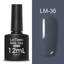 Load image into Gallery viewer, LEMOOC 12ml Colorful Gel Nail Polish Shiny Glitter Sequins Soak Off Nails Painted UV LED Gel Nail Art Design Gel Varnish