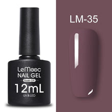 Load image into Gallery viewer, LEMOOC 12ml Colorful Gel Nail Polish Shiny Glitter Sequins Soak Off Nails Painted UV LED Gel Nail Art Design Gel Varnish