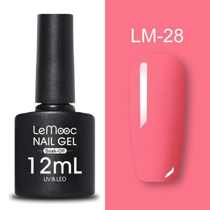 LEMOOC 12ml Colorful Gel Nail Polish Shiny Glitter Sequins Soak Off Nails Painted UV LED Gel Nail Art Design Gel Varnish