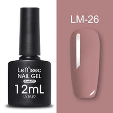 Load image into Gallery viewer, LEMOOC 12ml Colorful Gel Nail Polish Shiny Glitter Sequins Soak Off Nails Painted UV LED Gel Nail Art Design Gel Varnish