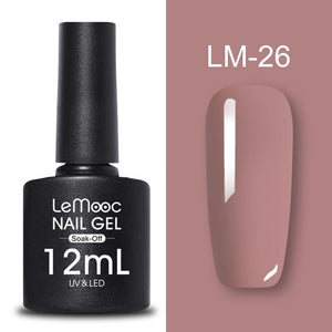 LEMOOC 12ml Colorful Gel Nail Polish Shiny Glitter Sequins Soak Off Nails Painted UV LED Gel Nail Art Design Gel Varnish