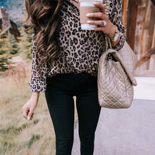 Load image into Gallery viewer, Fashion Women Long Sleeve Leopard Blouse V neck Shirt Ladies OL Party Top Dames Streetwear blusas femininas elegante Plus Size