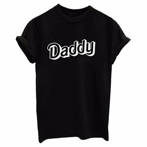 1PCS clothing short sleeve Print New women Cotton tshirt Letter Daddy Daddy Letter Print T-shirt  Stylish Simplicity