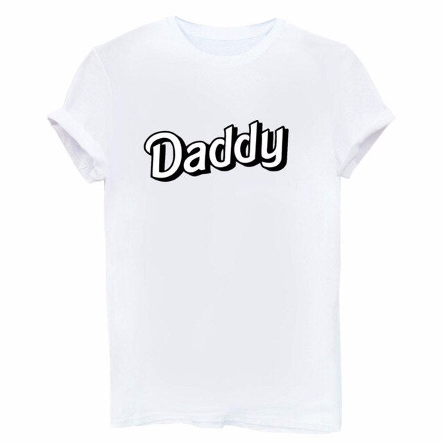 1PCS clothing short sleeve Print New women Cotton tshirt Letter Daddy Daddy Letter Print T-shirt  Stylish Simplicity