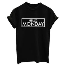 Load image into Gallery viewer, Women&#39;s Casual Style Printed Gray T-Shirts Summer Cotton Material Short Sleeve White Black Letter Pattern O-Neck Collar T-Shirt