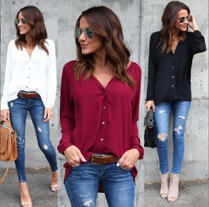 T shirt women 2020 fashion summer V-neck Pleated Button Long Sleeve Loose T-Shirt cheap tshirt vestidos dropshipping KF18081