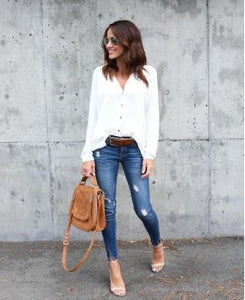 T shirt women 2020 fashion summer V-neck Pleated Button Long Sleeve Loose T-Shirt cheap tshirt vestidos dropshipping KF18081