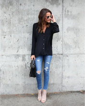 Load image into Gallery viewer, T shirt women 2020 fashion summer V-neck Pleated Button Long Sleeve Loose T-Shirt cheap tshirt vestidos dropshipping KF18081